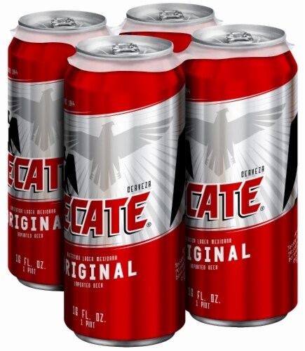 Tecate Original Mexican Lager Beer 16-Oz Can 4-Pack