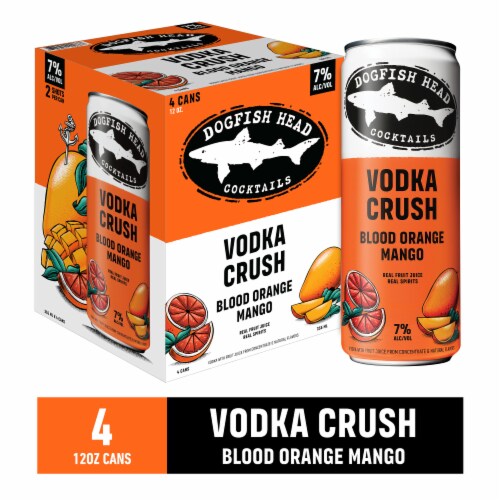 Dogfish Head Blood Orange & Mango Vodka Crush Cocktail 12-Oz 4-Pack