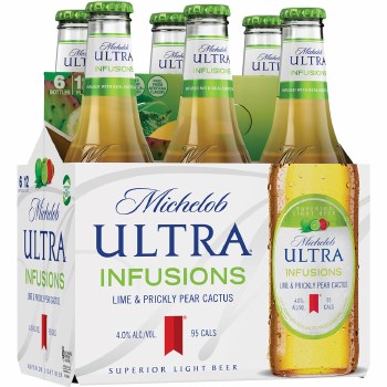 Michelob Ultra Infusions Lime & Prickly Pear Cactus Lager Beer 12-Oz Bottle 6-Pack