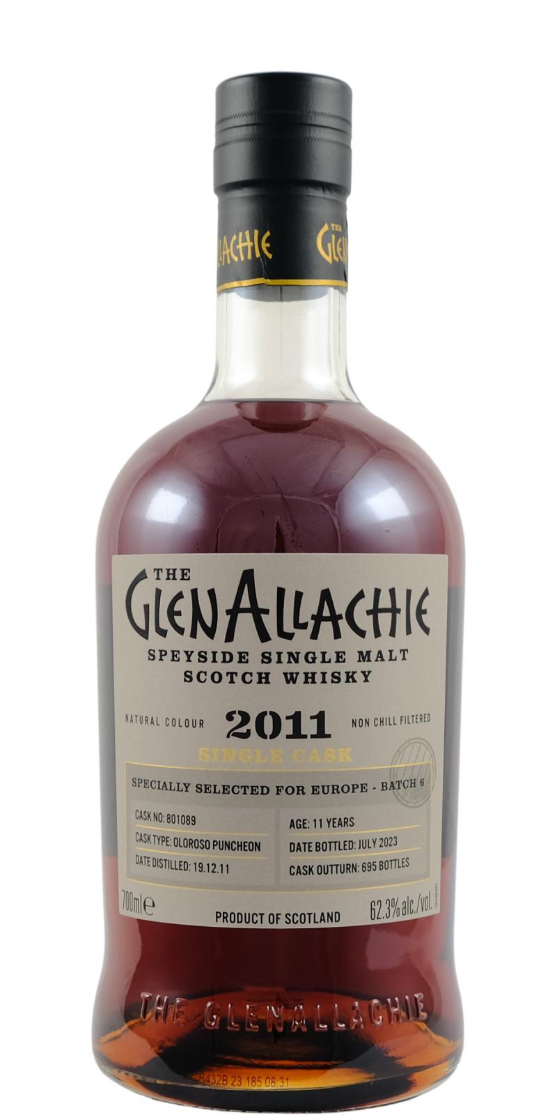 2011 GlenAllachie Single Cask 12 Year Old Single Malt Scotch Whisky 700ml