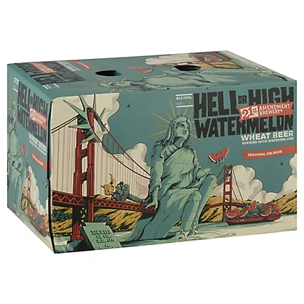 2024 21st Amendment Brewery Hell or High Watermelon Wheat Beer 12-Oz Can 6-Pack