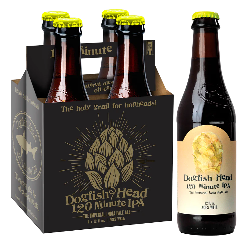 Dogfish Head 120 Minute India Pale Ale Beer 12-Oz Bottle 4-Pack
