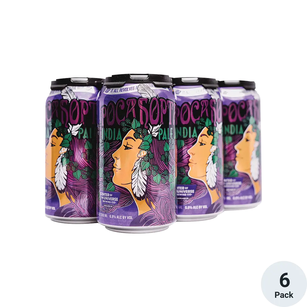 Center of the Universe Brewing Pocahoptas India Pale Ale Beer 12-Oz Can 6-Pack