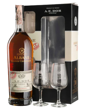 A.E. Dor Albane Grande Champagne Cognac with Glasses 750ml