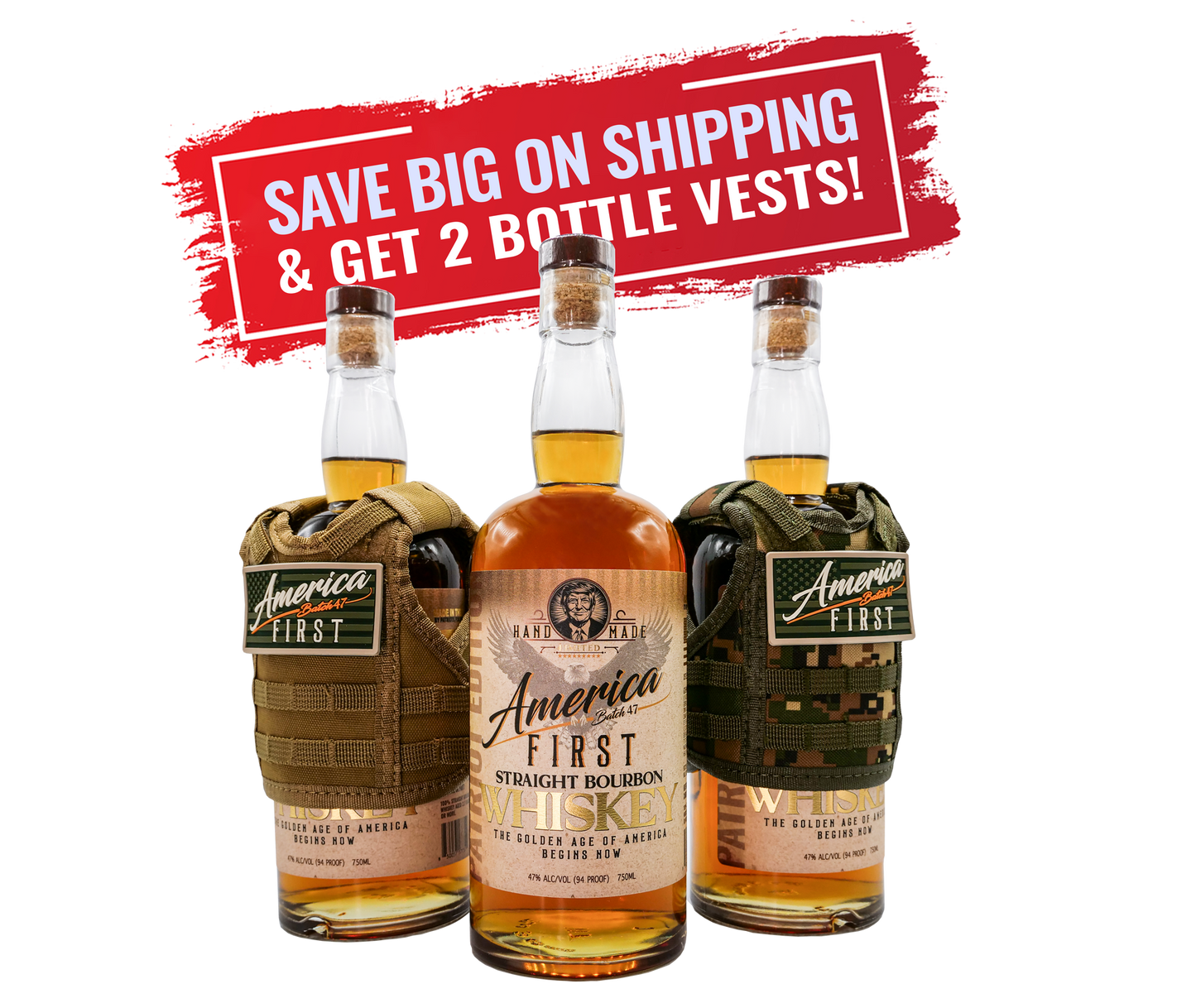 America First Bourbon Whiskey 3-Pack 750ml