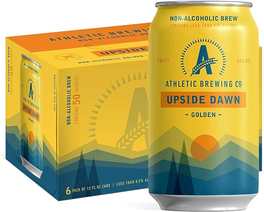 Athletic Brewing Upside Dawn Non Alcoholic Golden Ale Beer 12-Oz Can 6-Pack