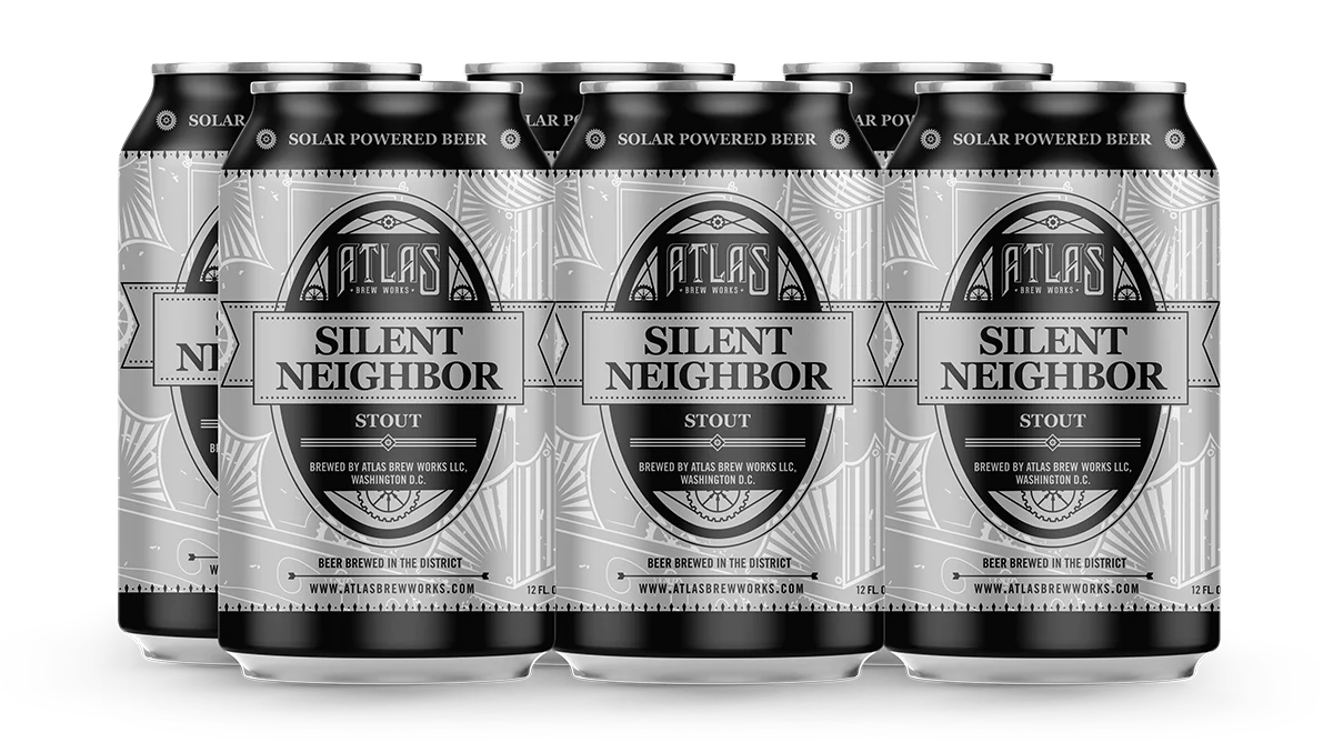 Atlas Brew Works Silent Neighbor Pumpernickel Stout Beer 12-Oz Can 6-Pack