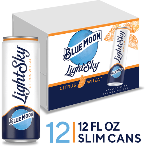 Blue Moon Light Sky Citrus Wheat Ale Beer 12-Oz Can 12-Pack