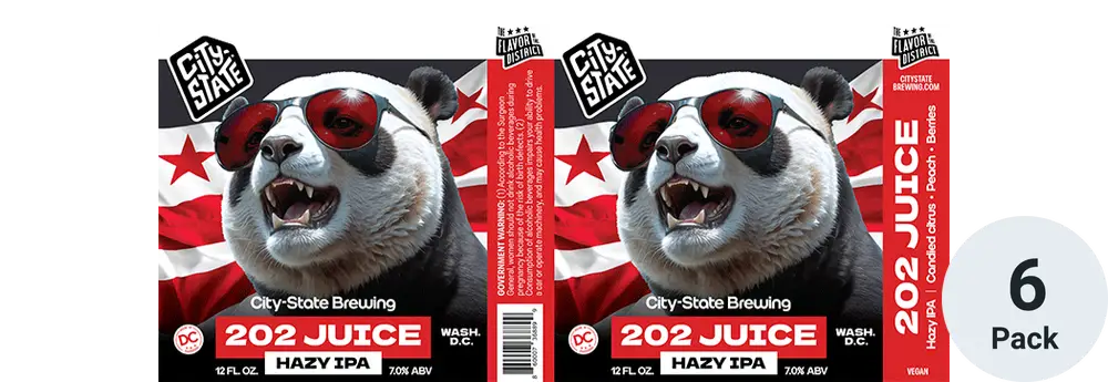 City State Brewing 202 Juice Hazy India Pale Ale Beer 12-Oz Can 6-Pack