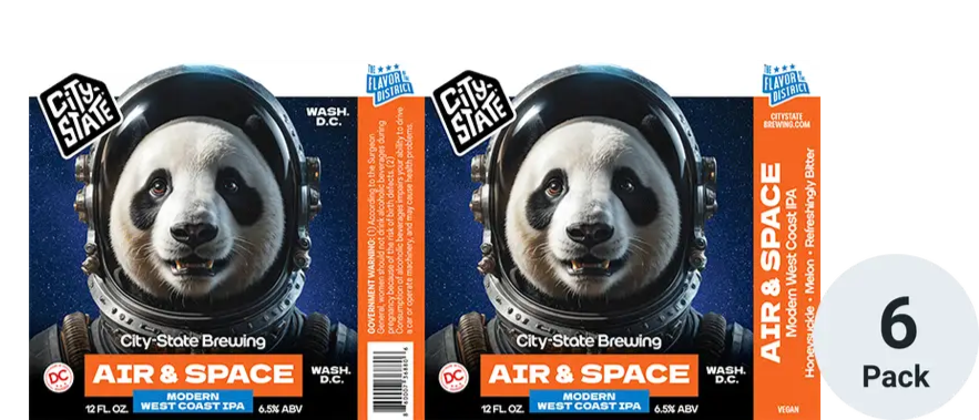 City State Brewing Air & Space Modern West Coast India Pale Ale beer 12-Oz Can 6-Pack