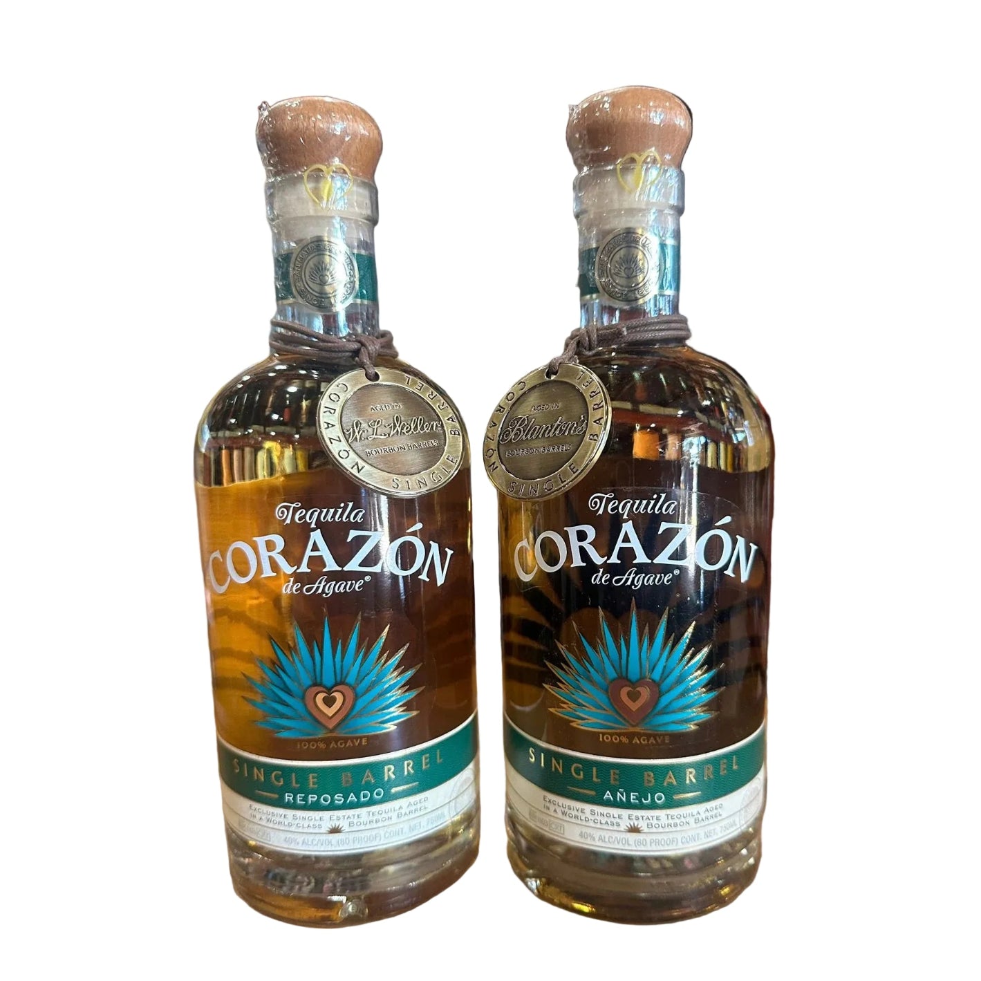 Corazon Blanton's & Weller Barrel Finish Tequila Bundle 2-Pack