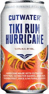 Cutwater Spirits Tiki Rum Hurricane Cocktail 12-Oz Can 4-Pack