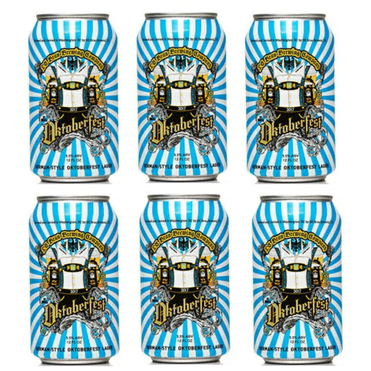DC Brau Brewing Oktoberfest German Style Lager Beer 12-Oz Can 6-Pack