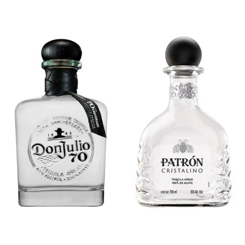 Don Julio 70th Anniversary & Patron Cristalino Anejo Tequila Don Julio 70th Anniversary & Patron Cristalino Anejo Tequila