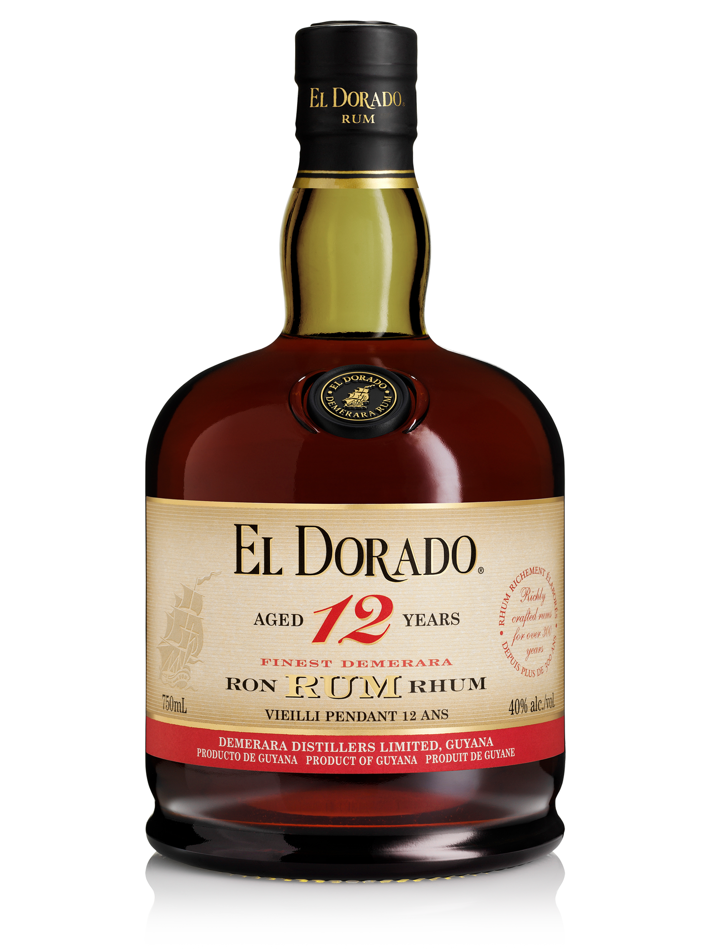 El Dorado 12 Year Old Finest Demerara Rum 750ml