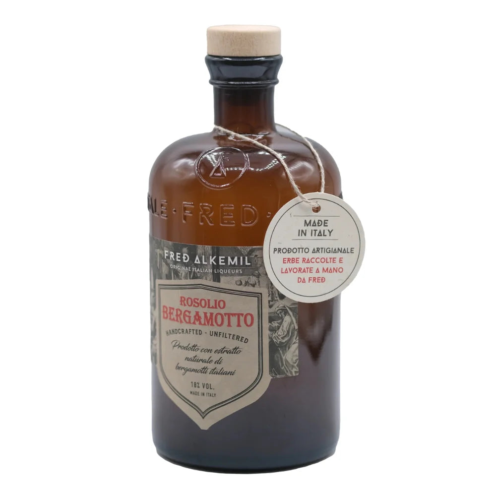 Fred Alkemil Rosolio Bergamotto Handcrafted Unfiltered Original Italian Liqueurs 700ml