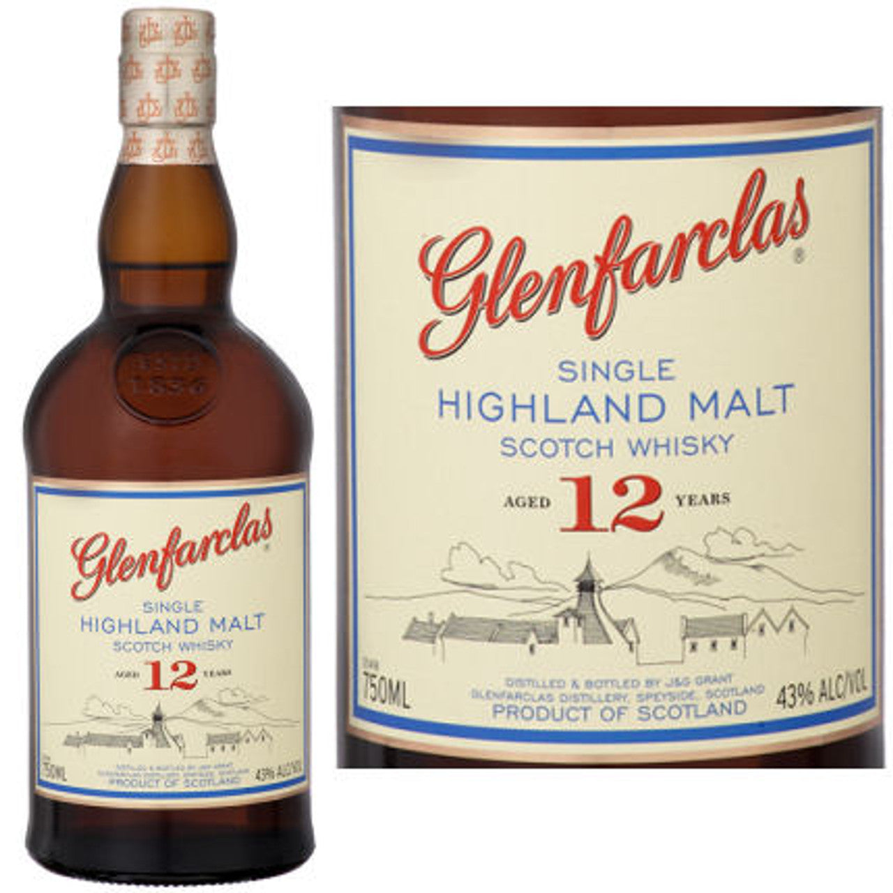 Glenfarclas 12 Year Old Single Malt Scotch Whisky 750ml