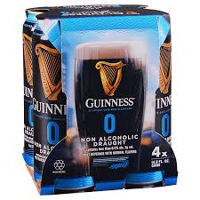 Guinness Draught 0 Non Alcoholic Stout Beer 14.9-Oz Can 4-Pack