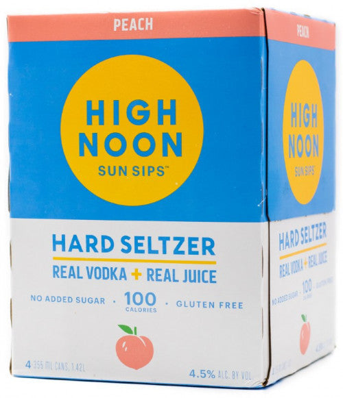 High Noon Peach Vodka & Soda 355ml Can 4-Pack