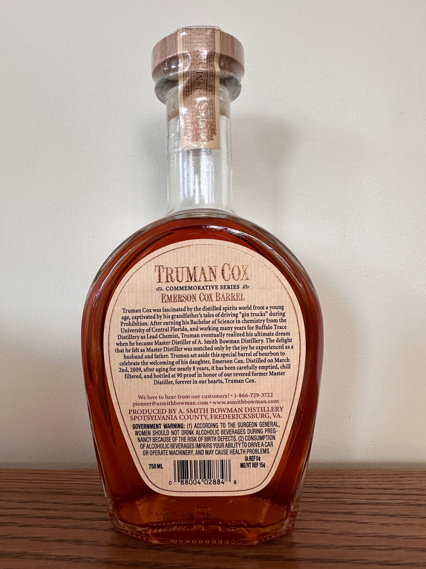 2018 Truman Cox Commemorative Series: Emmerson Cox Barrel Whiskey 750ml