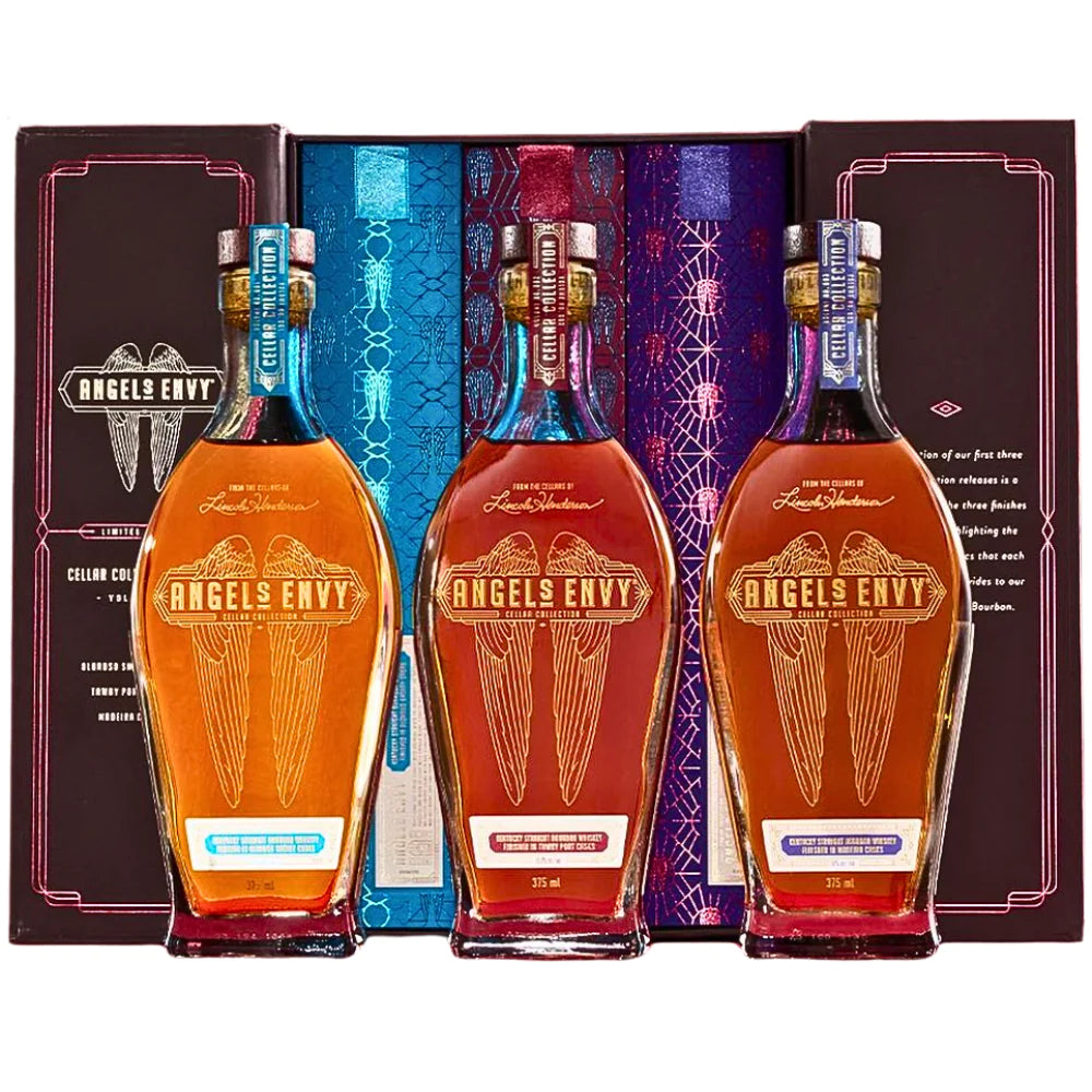 Angel's Envy Cellar Collection Set Kentucky Straight Bourbon Whiskey Bundle 375ml 3-Pack