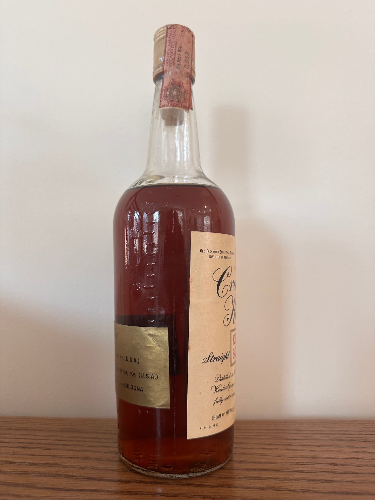 1968 Cream Of Kentucky Straight Bourbon Whiskey 4/5 Quart