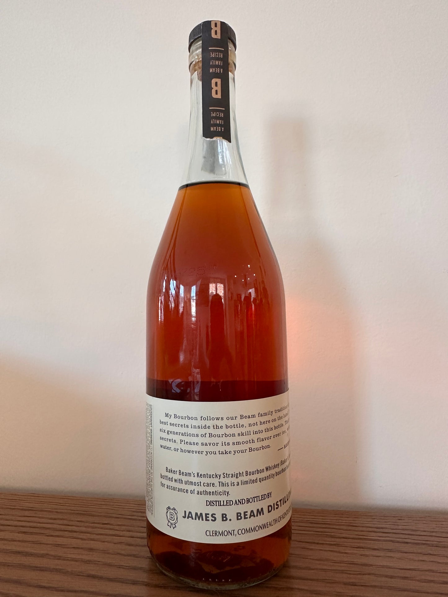 Baker's 7 Year Old 107 Proof Batch B-85-001 Small Batch Kentucky Straight Bourbon Whiskey 750ml