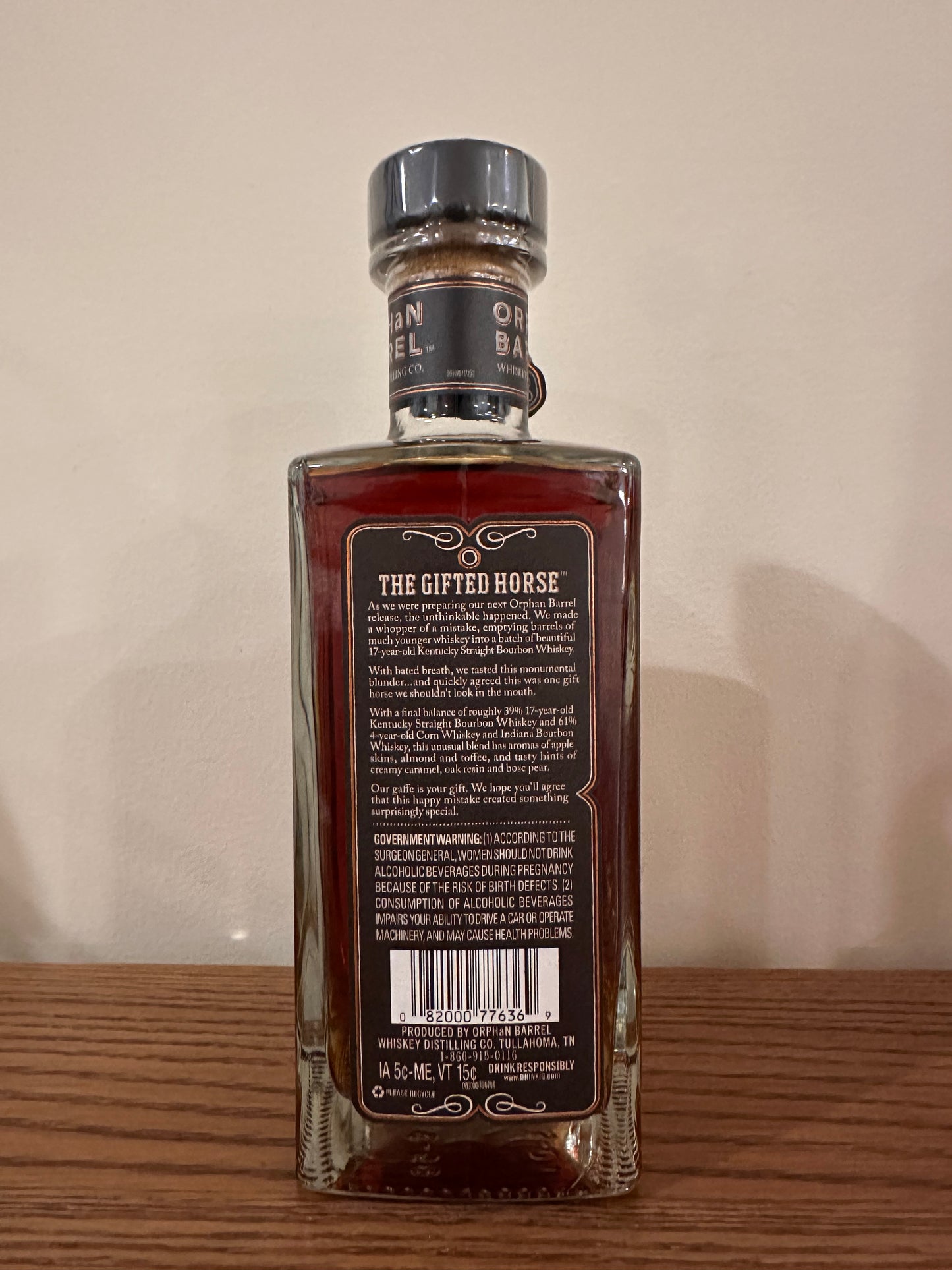 Orphan Barrel The Gifted Horse Old Kentucky Straight Bourbon Whiskey 750ml