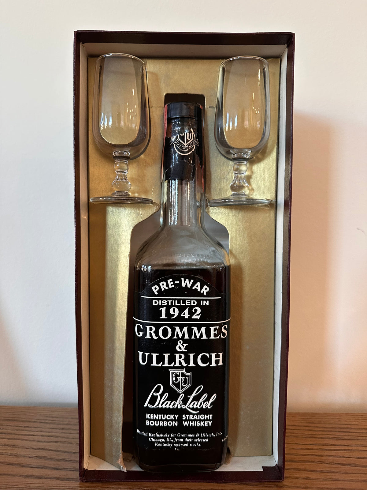 Grommes & Ullrich Black Label Bourbon Distilled in 1942 103 Months