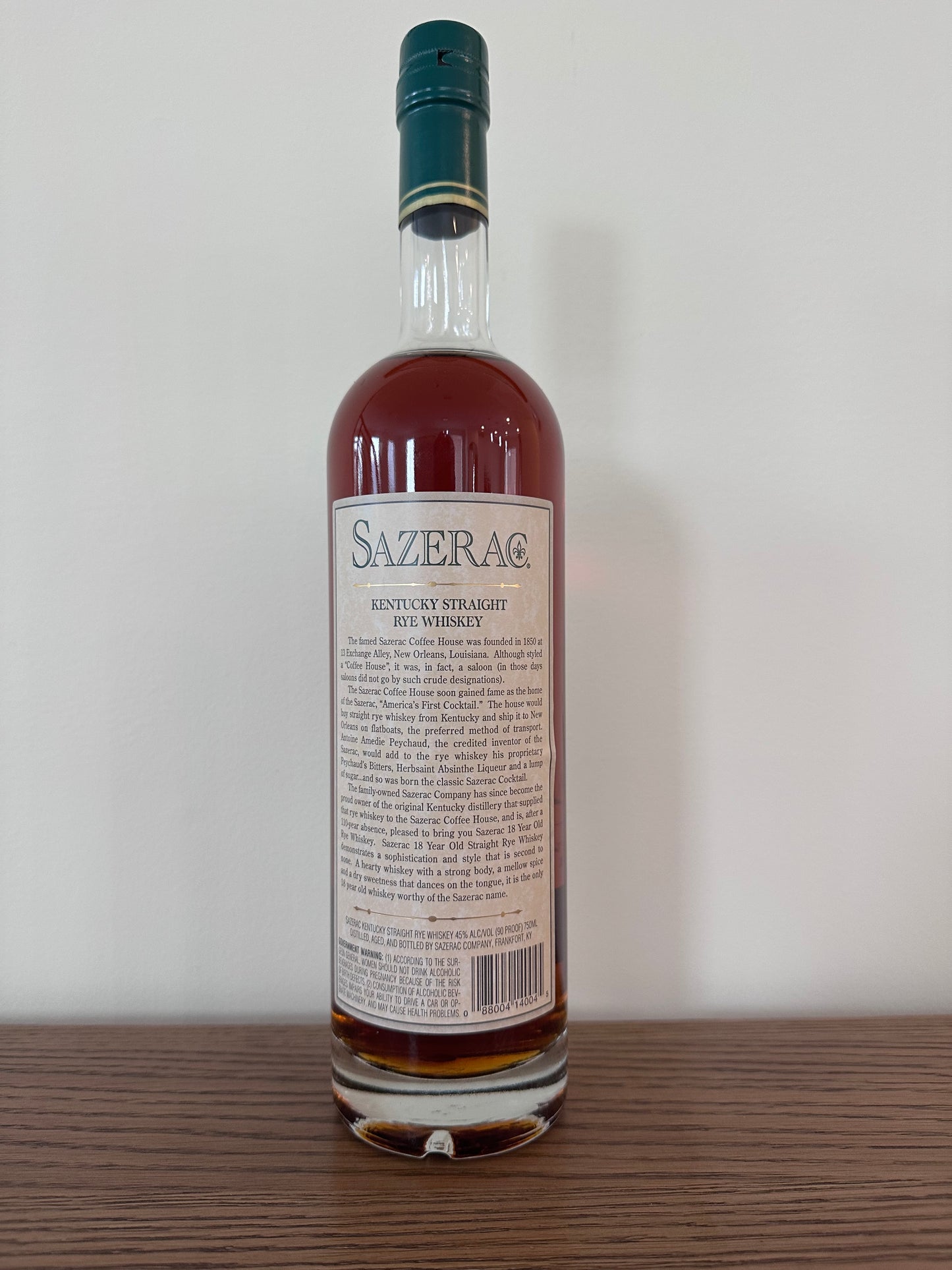 2002 Sazerac 18 Year Old Straight Rye Whiskey 750ml