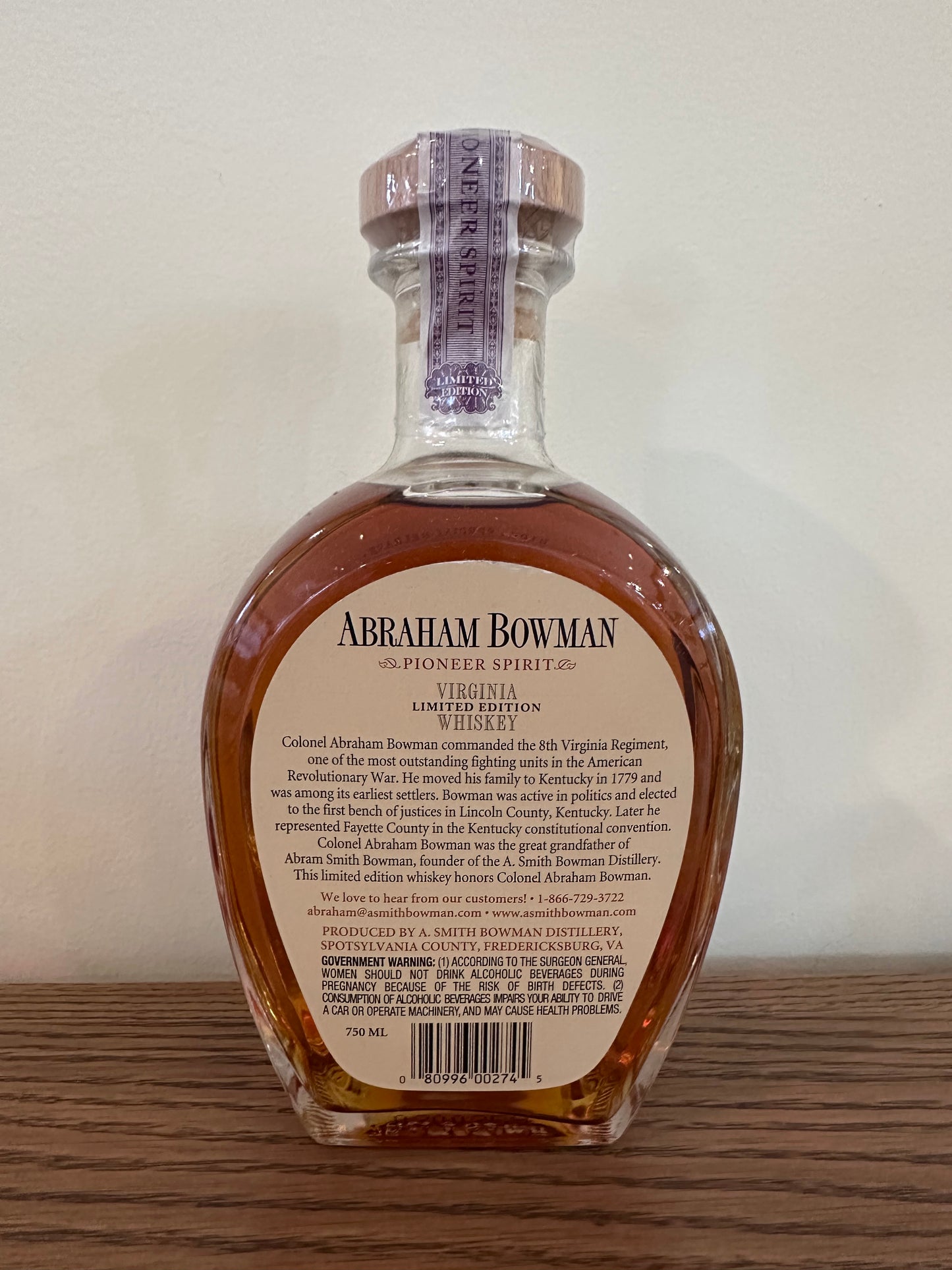 Abraham Bowman Rye Whiskey 2010