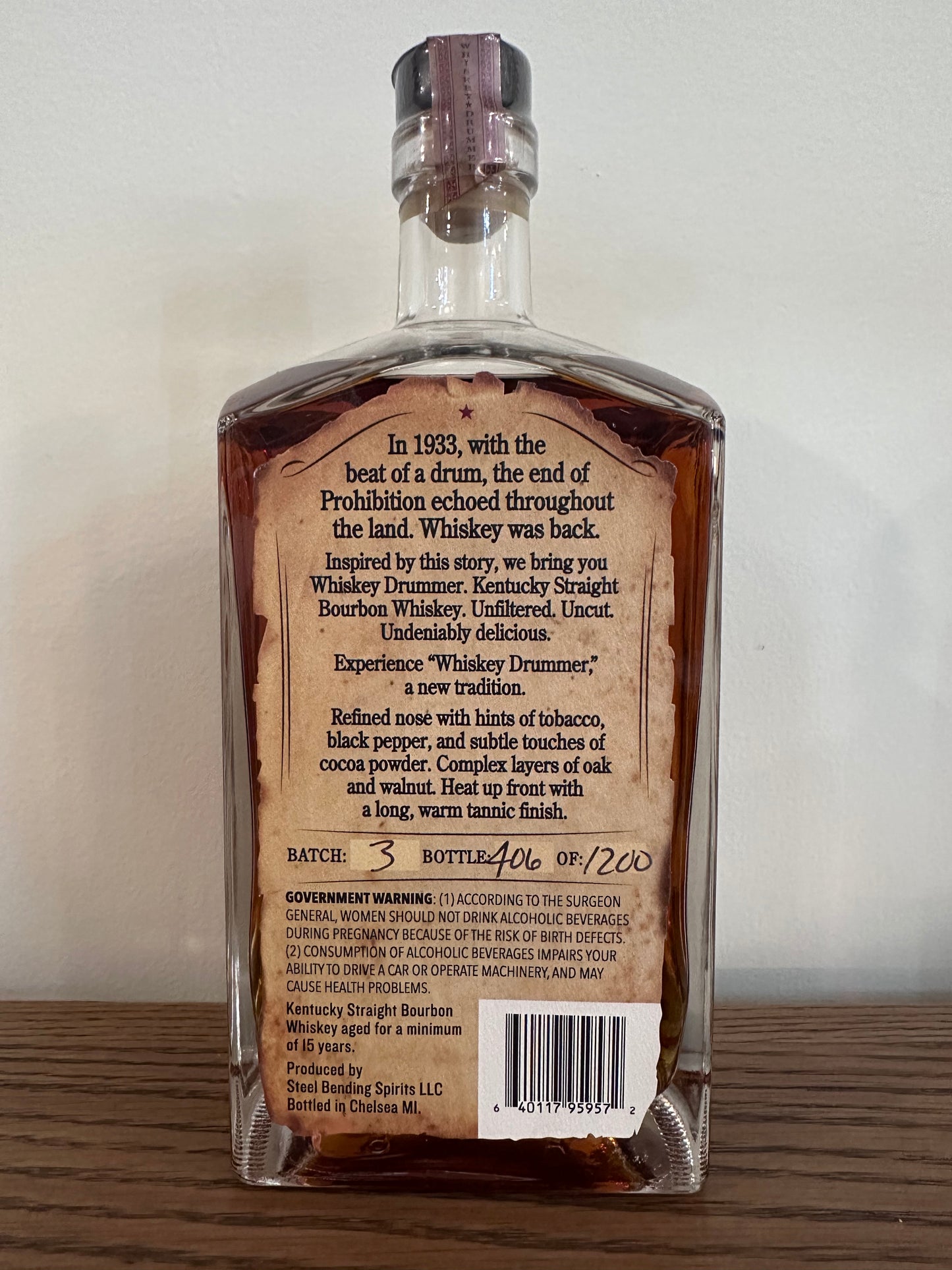Three Chord Whiskey Drummer 15 Year Batch 3