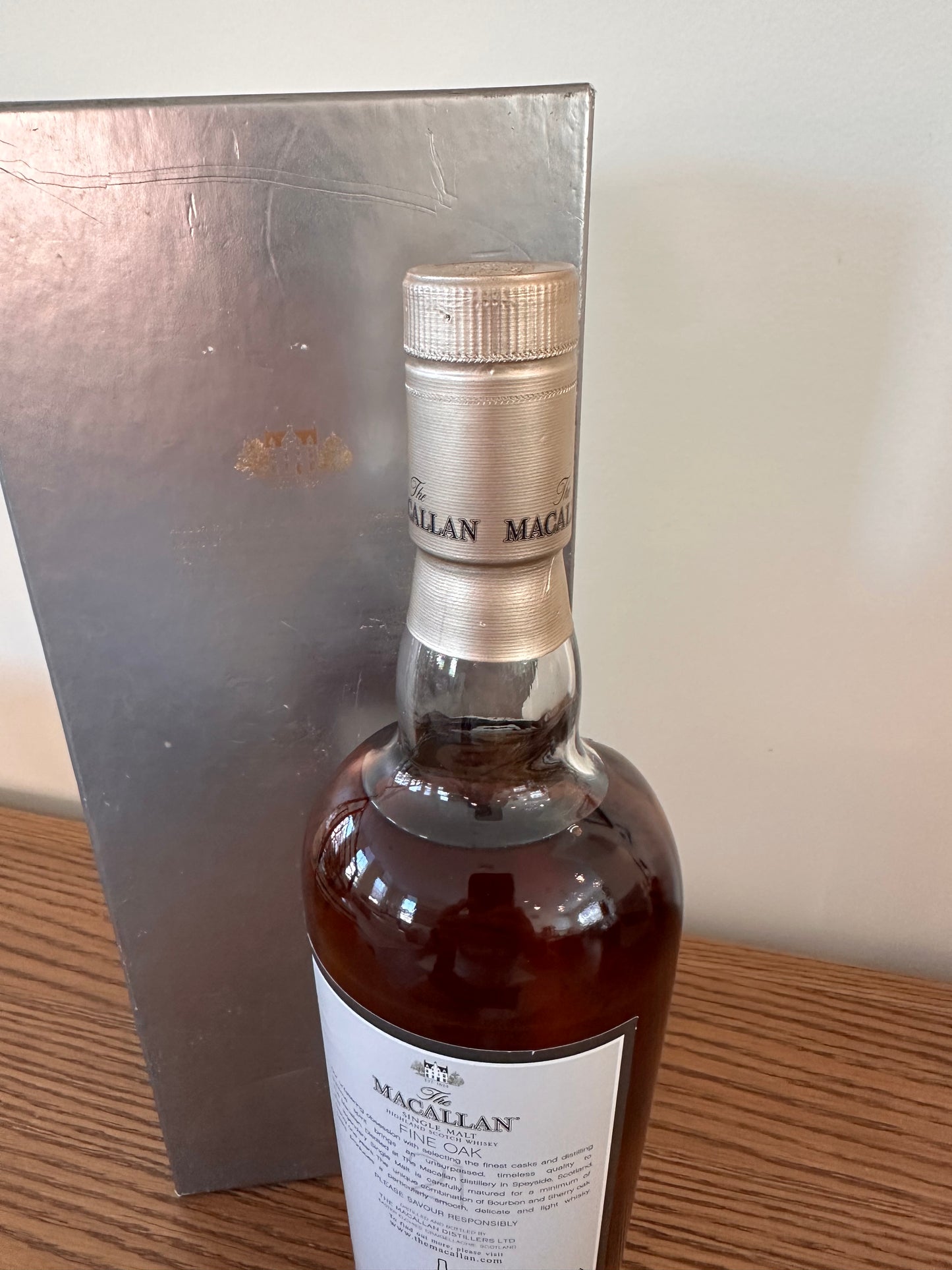 Macallan Fine Oak 21 Year Old Single Malt Scotch Whisky (Grey Box, White Label) 700ml