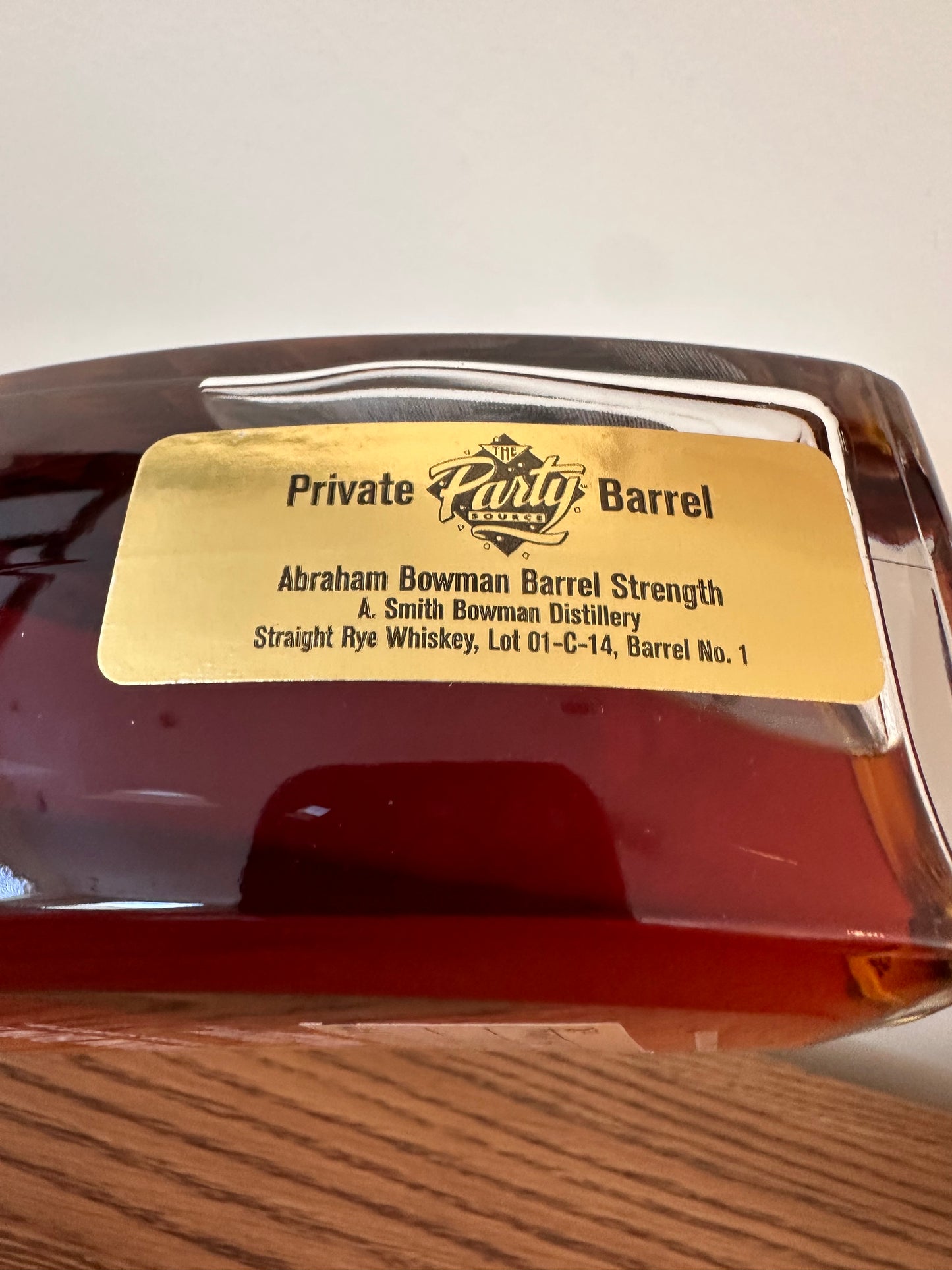 Abraham Bowman Bourbon 'The Party Source' Private Barrel Selection (2011) Barrel #1