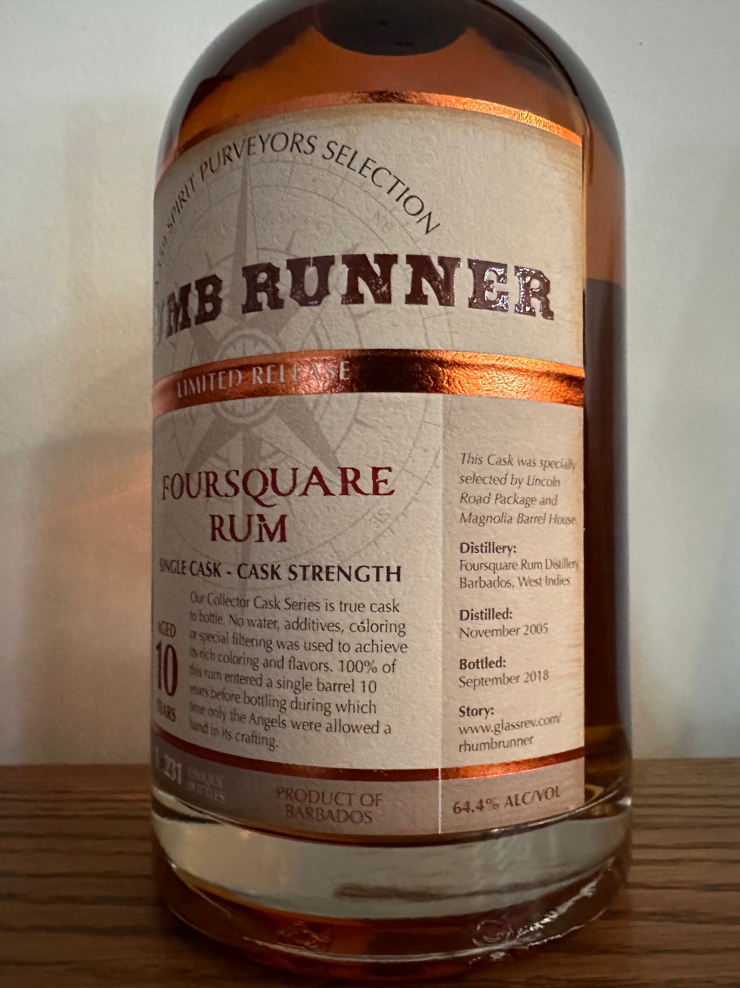 Rhumb Runner Foursquare Rum Single Cask 10 Year 2018