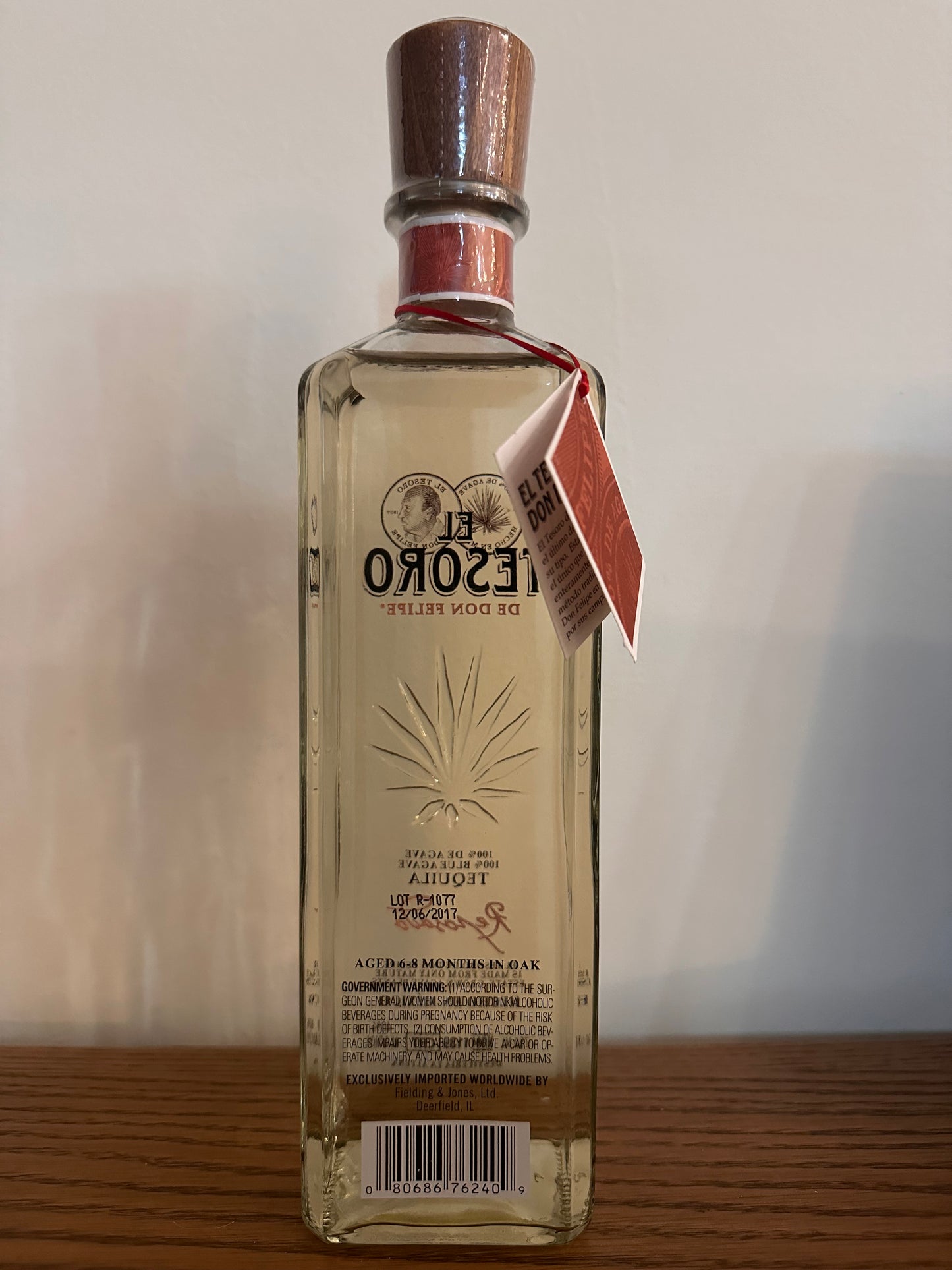 2017 El Tesoro De Don Felipe Añejo Tequila Older Stye Bottle 750ml