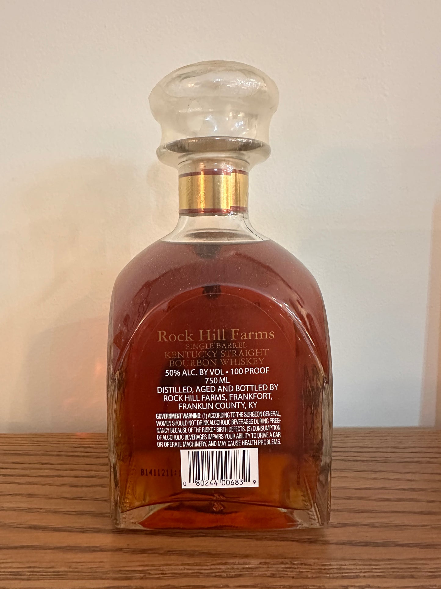 2014 Rock Hill Farms Single Barrel Kentucky Straight Bourbon Whiskey 750ml