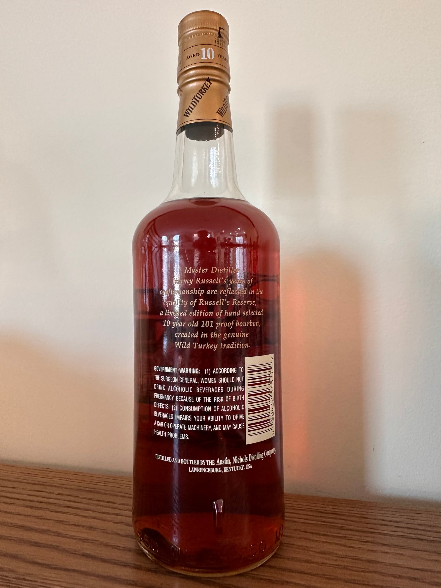 Wild Turkey 10 year Russell's Reserve Tall Bottle (1st Edition)
