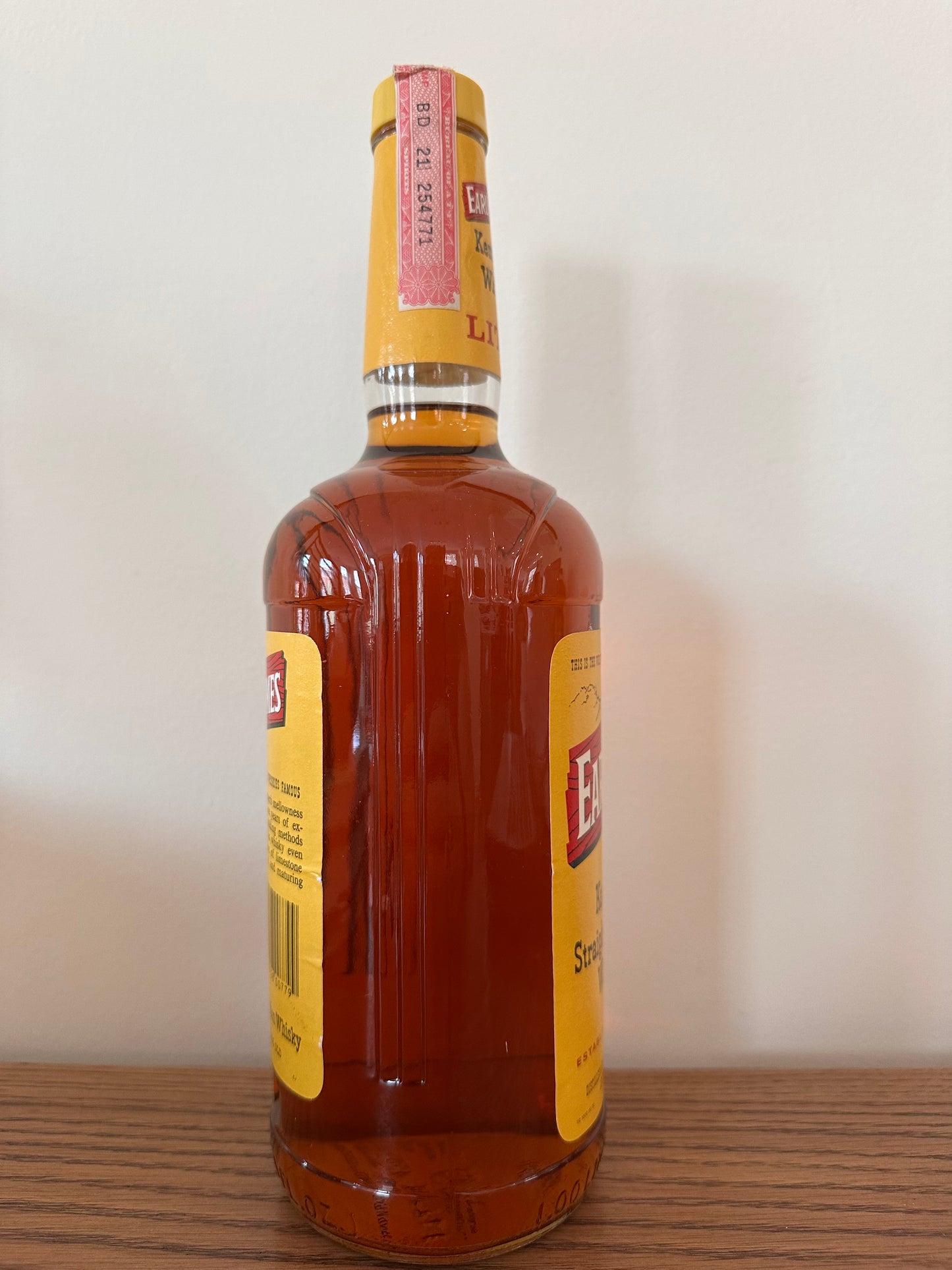 1983-1985 Early Times 4 Year Kentucky Straight Bourbon Whiskey 1.0 Liter