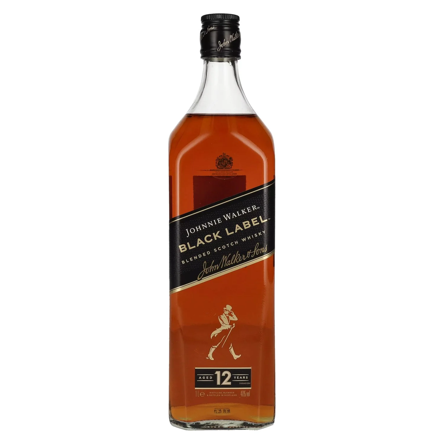 Johnnie Walker Black Label 12 Year Old Blended Scotch Whisky 1Lt
