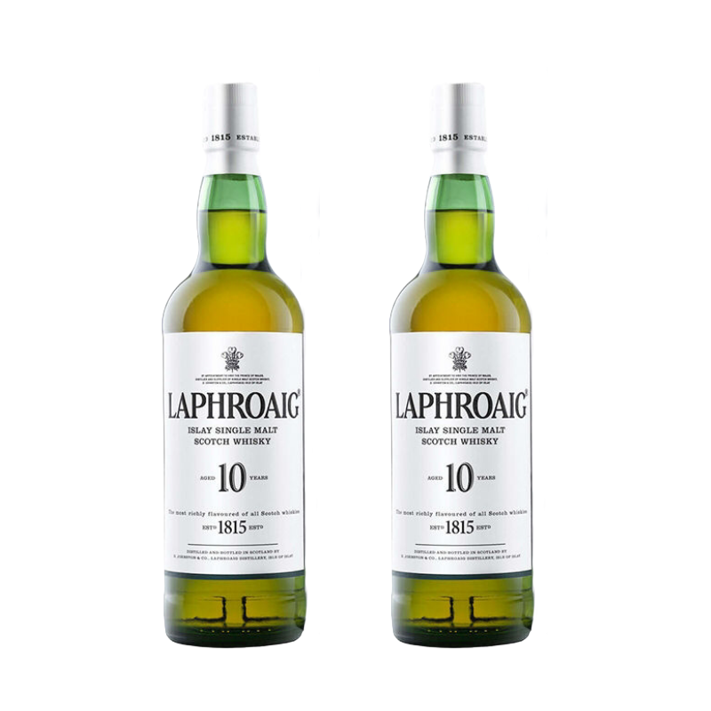 Laphroaig 10 Year Old Single Malt Scotch Whisky Bundle 750ml 2-Pack