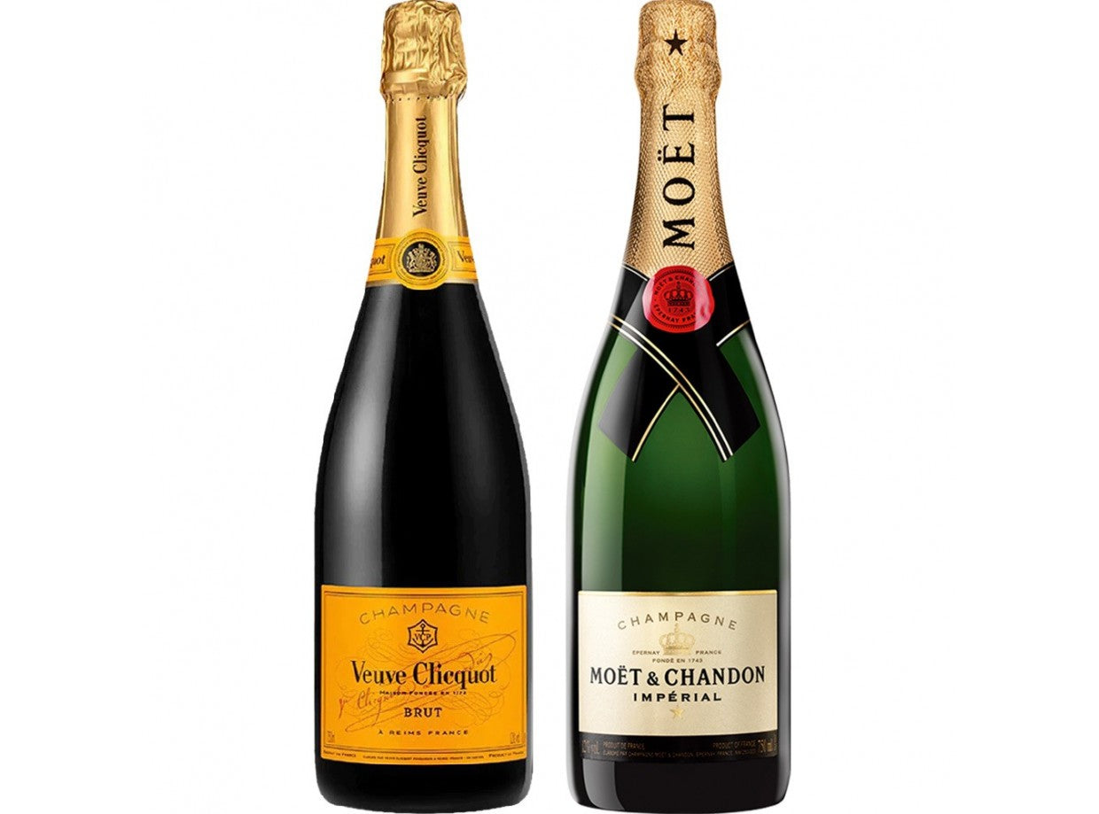 Moet & Chandon Imperial and Veuve Clicquot Yellow Label Ponsardin Brut Bundle 2-Pack