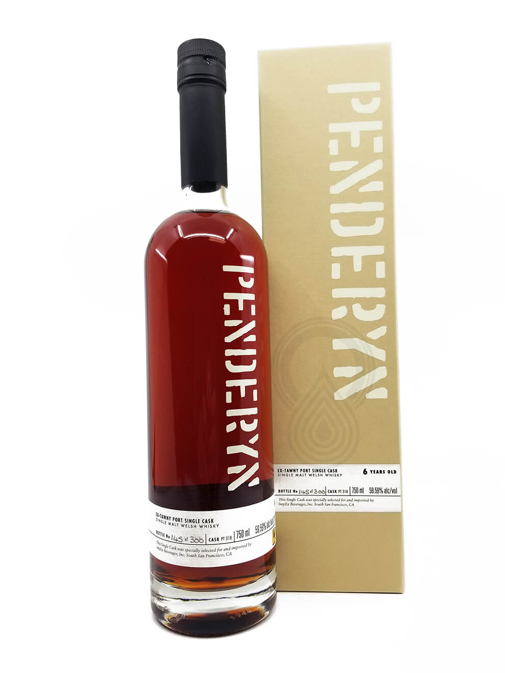 Penderyn Ex-Tawny 6 Years Old Port Single Cask No. PT318 Single Malt Welsh Whisky 750ml