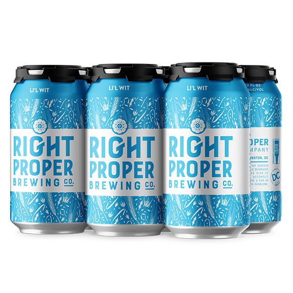 Right Proper Brewing Li'l Wit Beer 12-Oz Can 6-Pack