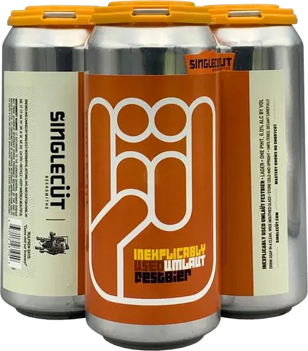 Singlecut Beersmiths Inexplicably Used Umlaut Festbier Beer 16-Oz Can 4-Pack