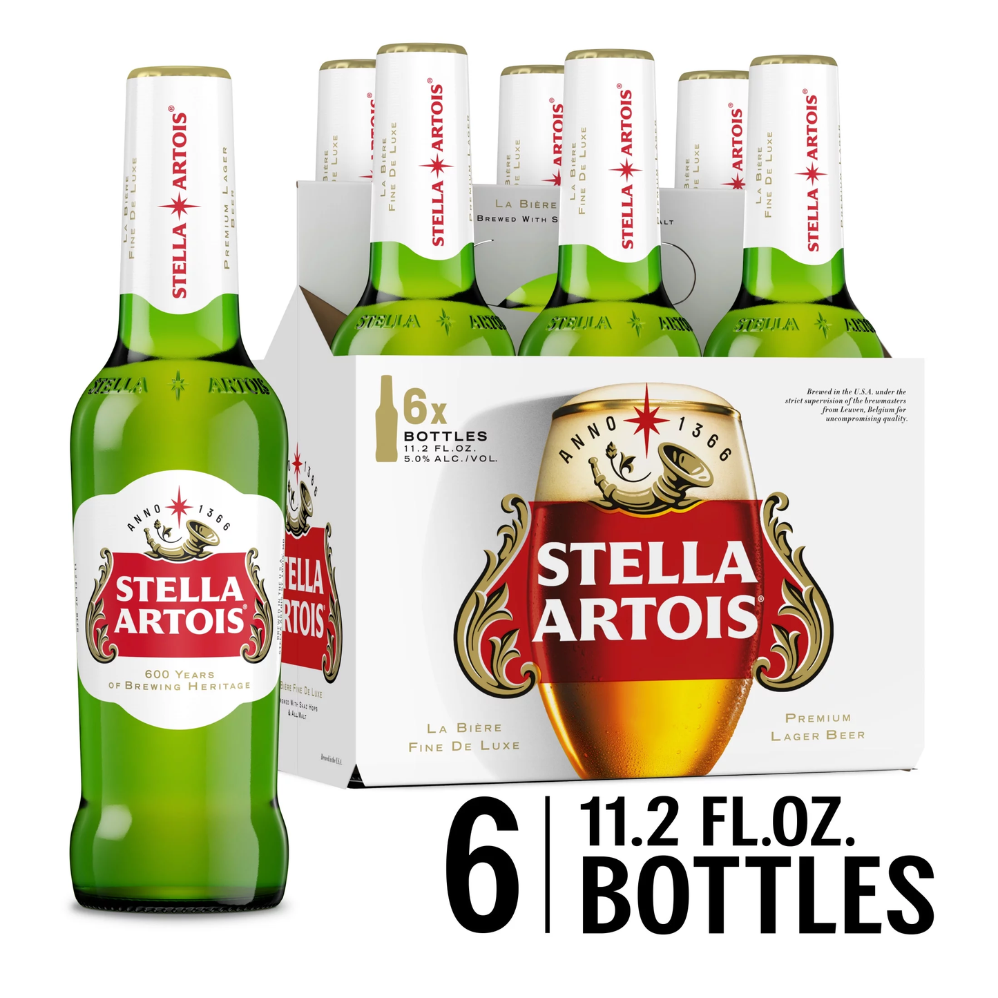 Stella Artois Lager Beer 11.2-Oz Bottle 6-Pack