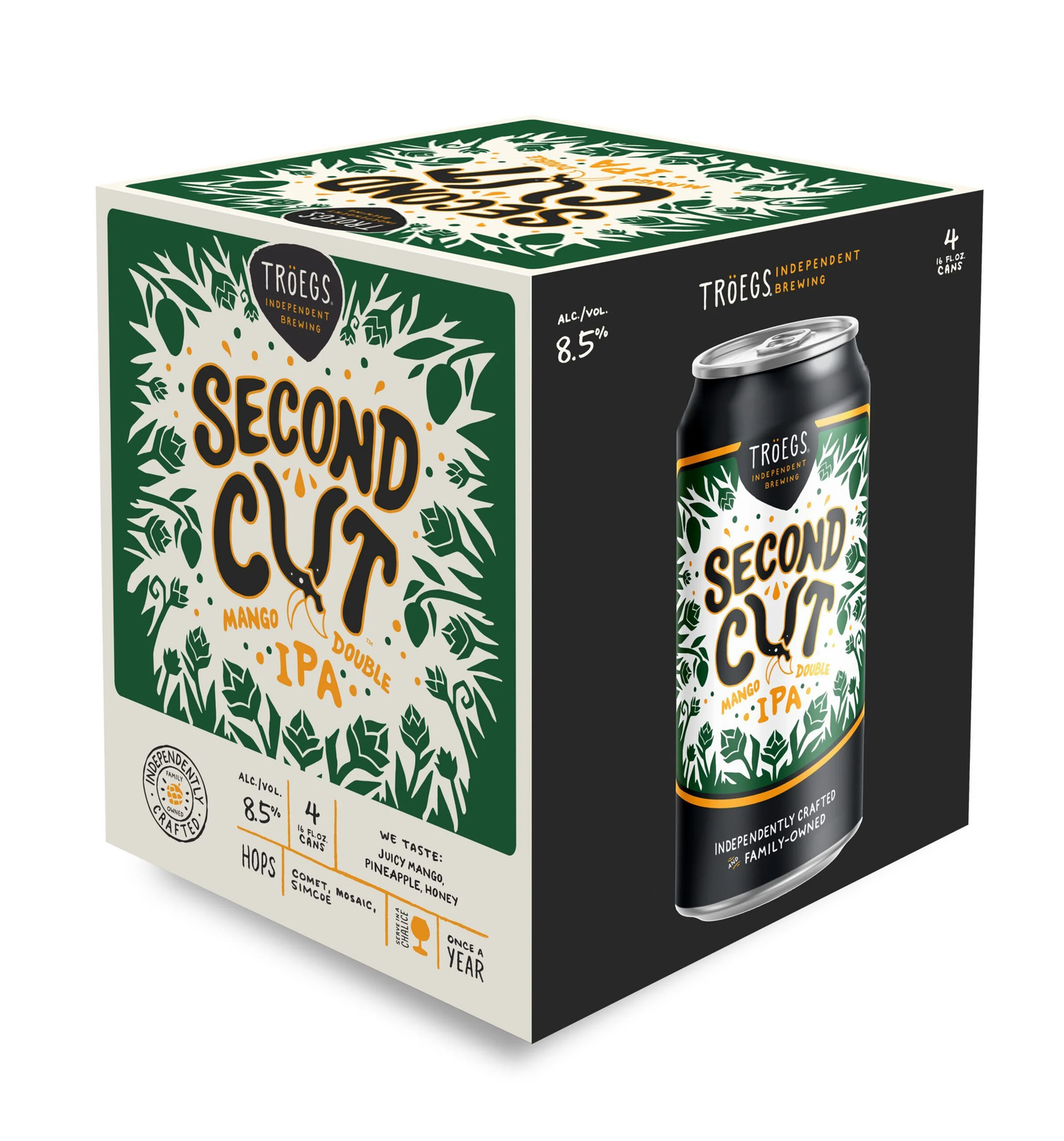 Troegs Second Cut Mango Double India Pale Ale Beer 16-Oz Can 4-Pack