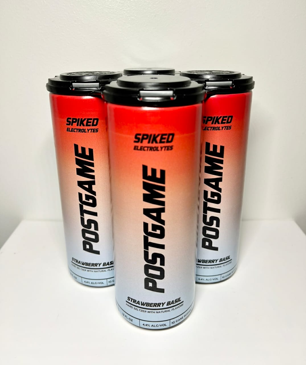 Postgame Strawberry Basil Spiked Electrolyte Seltzer 4-Pack