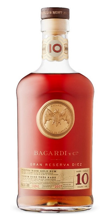Bacardi Gran Reserva Diez 10 Year Old Extra Rare Gold Rum 750ml