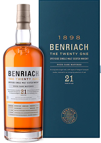 The BenRiach Four Cask Maturation 21 Year Old Single Malt Scotch Whisky 750ml